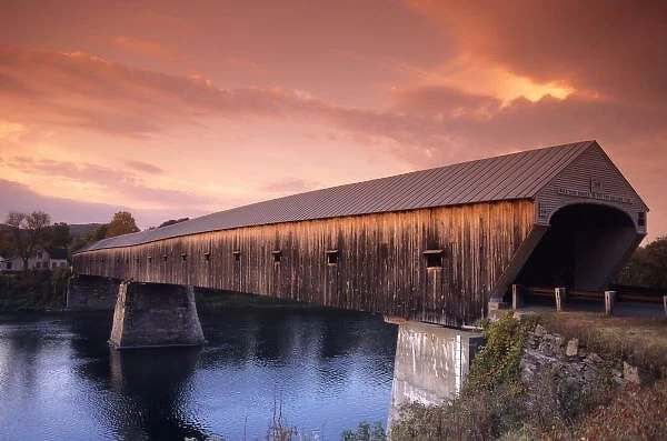 The longest covered bridge in the United States located in Windsor, Vermont