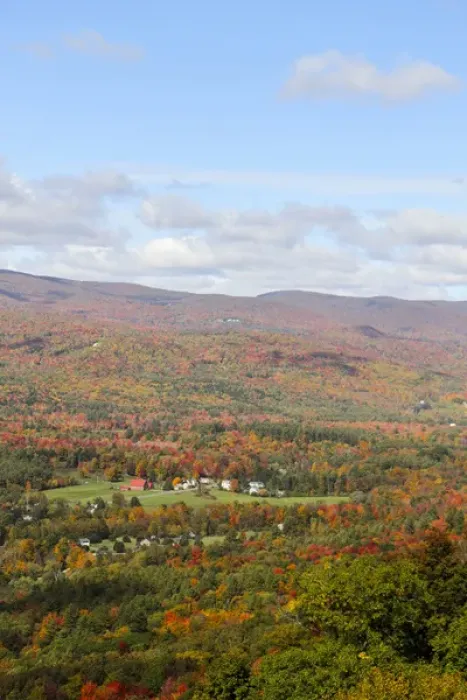 Framed Print : Looking out over the autumn landscape from Route 2 in Western Massachusetts, United States