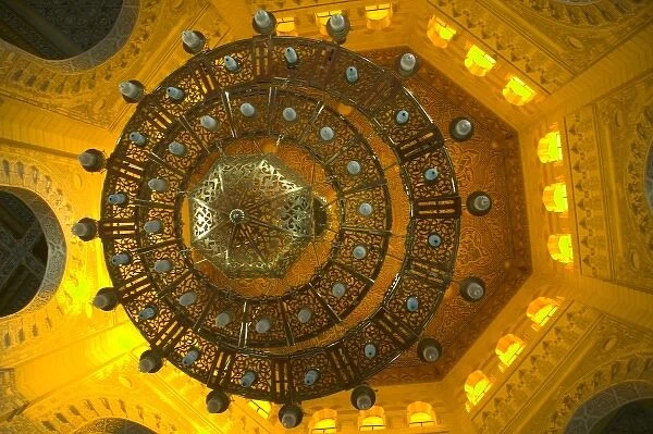 Looking up at the colorfully designed Chandilier in Abu-Al-Abbas Mursi Alexandria Egypt