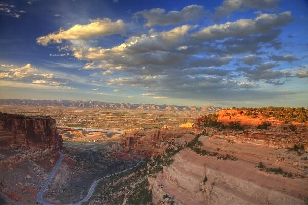 Looking down at the Fruita Canyon in the Colorado National Monument in Fruita, Colorado