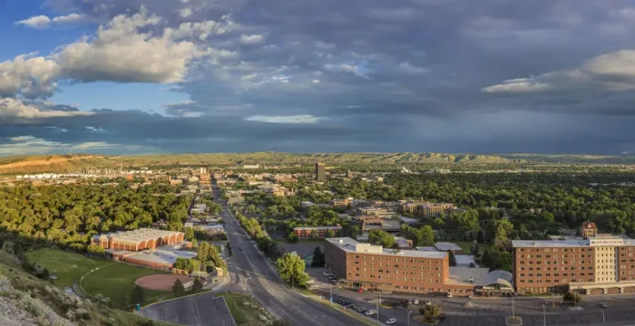 Framed Print : Looking down from the Rimrocks in Billings, Montana, USA