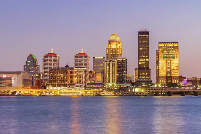 Framed Print : Louisville skyline at dusk, Louisville, Kentucky Framed Print : Louisville skyline at dusk, Louisville, Kentucky