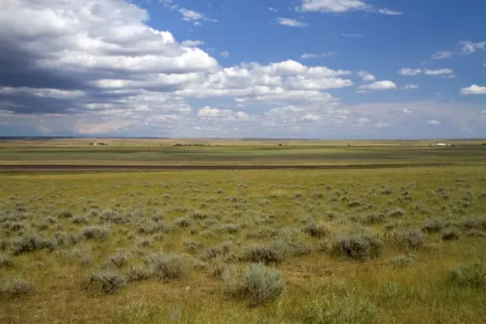 Framed Print : Low clouds over the high plains desert near Gillette, Wyoming, USA Framed Print : Low clouds over the high plains desert near Gillette, Wyoming, USA