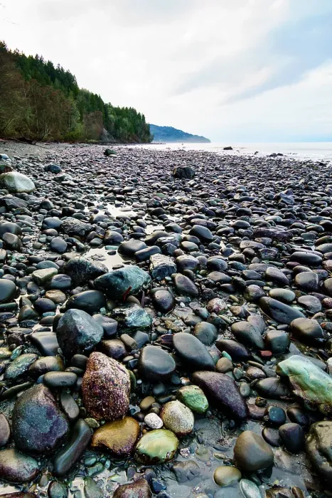 Framed Print : Low tide, Freshwater Bay beach, Port Angeles, Washington State, USA