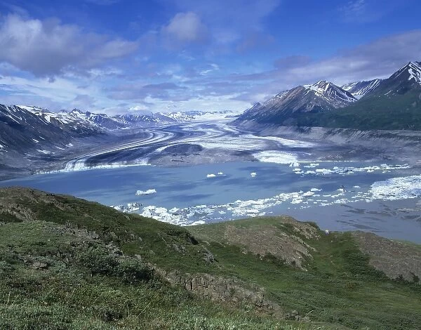 Lowell Lake and Lowell Glacier. Kluane National Park, Yukon, Canada