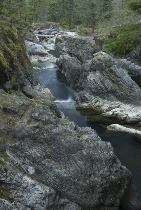 Framed Print : Lower Falls, Little Qualicum Falls Provincial Park, Vancouver Island, British Columbia