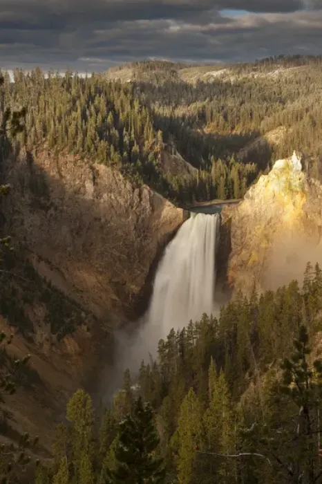 Framed Print : Lower Falls of Yellowstone River from North Rim, Grand Canyon of Yellowstone, Yellowstone