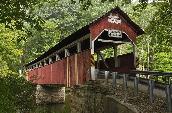 Lower Humbert Covered Bridge. Spanning Laurel Hill Creek. Laurel Highlands, Pennsylvania