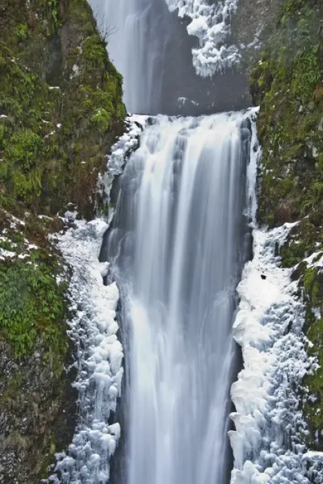 Framed Print : Lower Multnomah Falls; winter; Columbia Gorge; Oregon; USA Framed Print : Lower Multnomah Falls; winter; Columbia Gorge; Oregon; USA