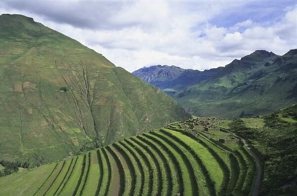 The lower ruins of the Pisac citadel, the largest fortress-city of the Inca culture
