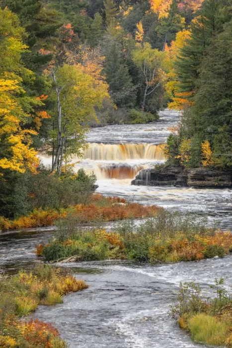 Framed Print : Lower Tahquamenon Falls, Tahquamenon River in autumn, Tahquamenon Falls State Park Framed Print : Lower Tahquamenon Falls, Tahquamenon River in autumn, Tahquamenon Falls State Park