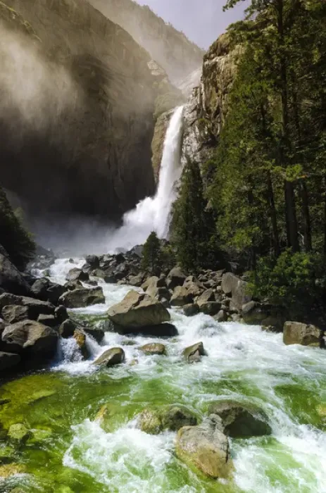 Framed Print : Lower Yosemite Falls, Yosemite National Park, California USA