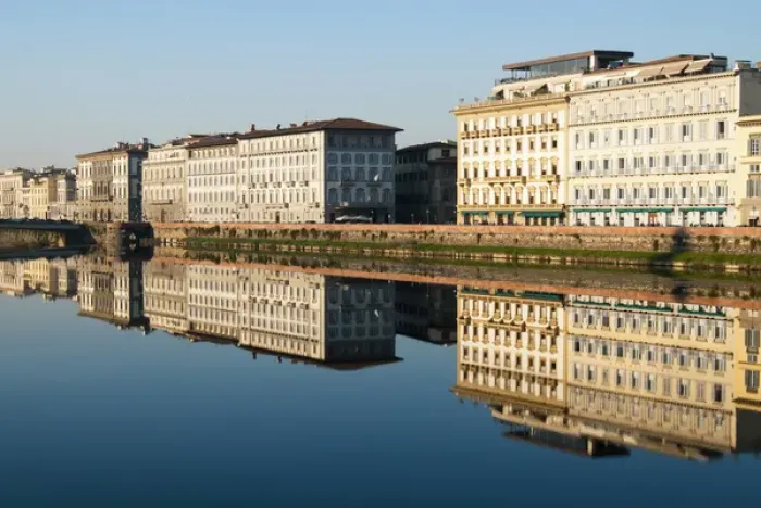 Framed Print : Lungarno Corsini, Arno River, Firenze, Unesco World Heritage site, Tuscany, Italy