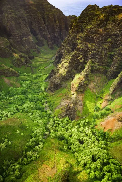 Framed Print : Lush valley and cliffs, Nualolo Kai State Park, Kauai, Hawaii, USA Framed Print : Lush valley and cliffs, Nualolo Kai State Park, Kauai, Hawaii, USA