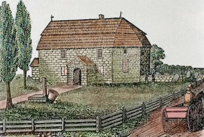 Framed Print : Lutheran Church. Built in 1743. Trappe. United States