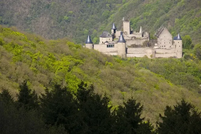 Framed Print : LUXEMBOURG, Sure River Valley. Bourscheid, Chateau de Bourscheid Castle (b. 11th c) Framed Print : LUXEMBOURG, Sure River Valley. Bourscheid, Chateau de Bourscheid Castle (b. 11th c)
