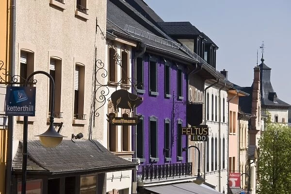 Luxembourg, Wiltz. Main Street of the upper town