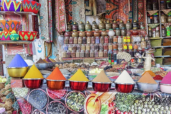 Luxor, Egypt. Spices for sale at a shop. (Editorial Use Only)