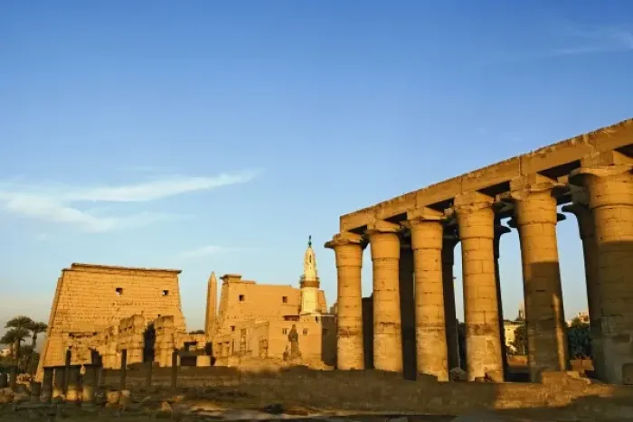 Framed Print : Luxor Temple at sunset, modern day Luxor or ancient Thebes, Egypt