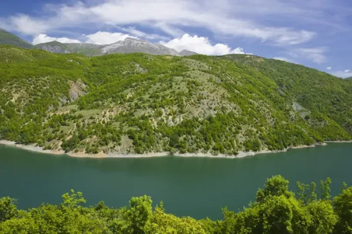 Framed Print : MACEDONIA, Debar. Lake Debar Landscape