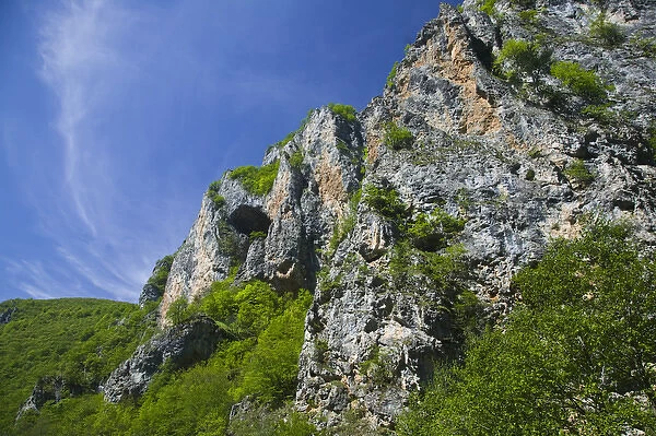 MACEDONIA, Mavrovo National Park. Rock Formation on Rt 418