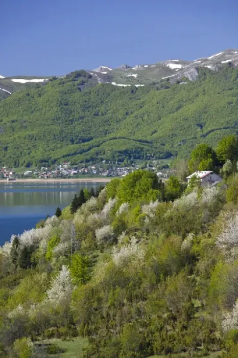 Framed Print : MACEDONIA, Mavrovo National Park. Springtime on Lake Mavrovo Framed Print : MACEDONIA, Mavrovo National Park. Springtime on Lake Mavrovo