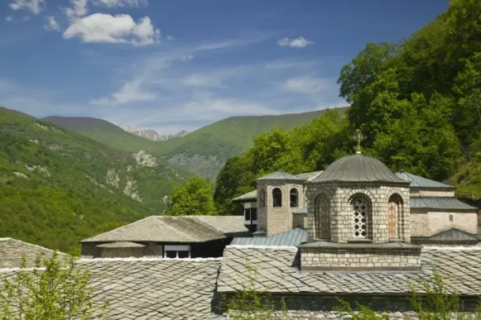Framed Print : MACEDONIA, Mavrovo National Park. Sveti Jovan Bigorski Monastery (b. 1020) named after St Framed Print : MACEDONIA, Mavrovo National Park. Sveti Jovan Bigorski Monastery (b. 1020) named after St