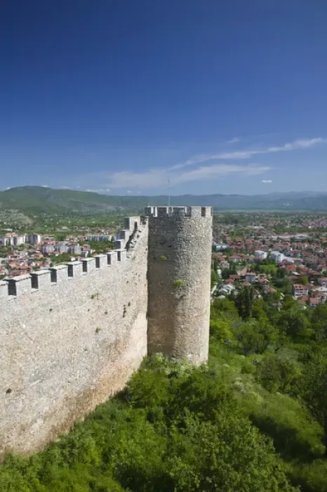 Framed Print : MACEDONIA, Ohrid. Car Samoils Castle  /  Morning