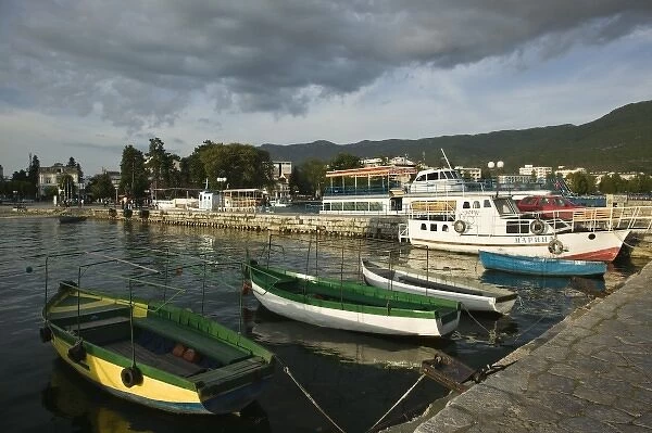 MACEDONIA, Ohrid. Lake Ohrid Harbor  /  Late Afternoon
