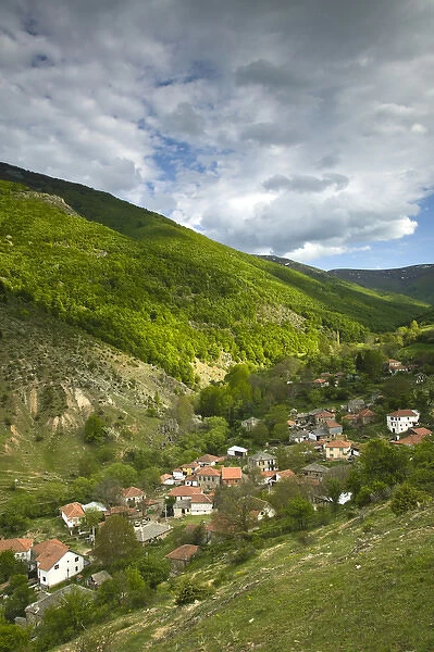 MACEDONIA, Pelister National Park, Maloviste Village. Old Vlach mountain village-houses