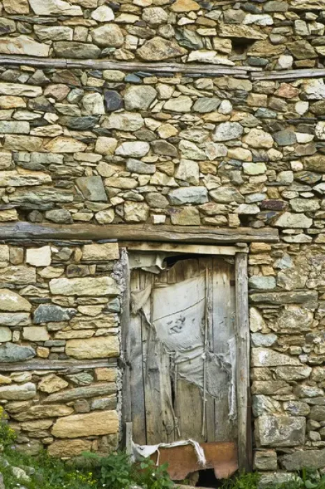 Framed Print : MACEDONIA, Pelister National Park, Maloviste Village. Old Vlach mountain village-stone