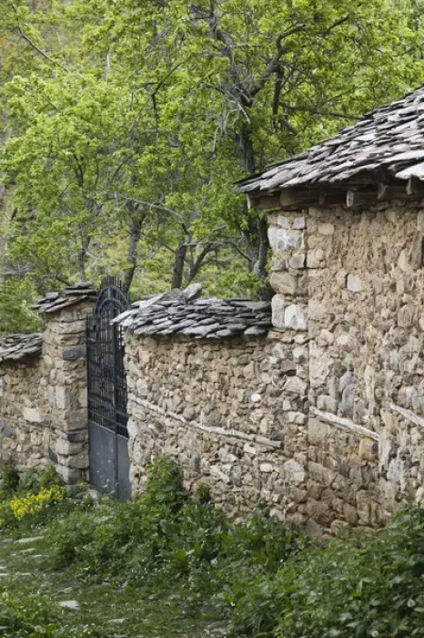 Framed Print : MACEDONIA, Pelister National Park, Maloviste Village. Old Vlach mountain village-stone Framed Print : MACEDONIA, Pelister National Park, Maloviste Village. Old Vlach mountain village-stone