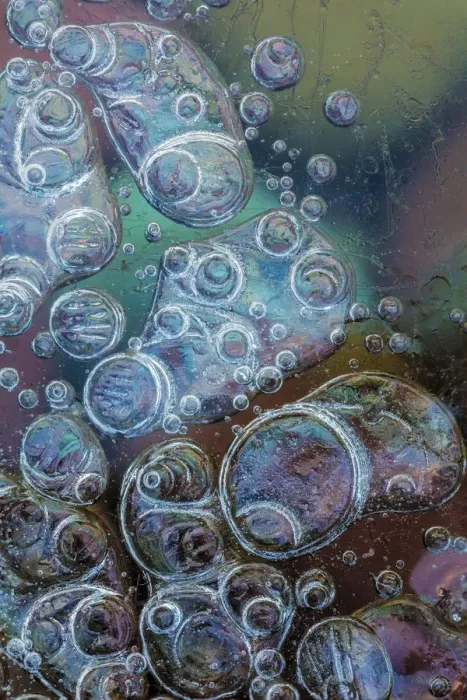 Framed Print : Macro of bubbles forming under ice along the edge of Lake McDonald in Glacier National Park Framed Print : Macro of bubbles forming under ice along the edge of Lake McDonald in Glacier National Park