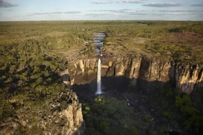 Framed Print : Magela Falls, Kakadu National Park, Northern Territory, Australia - aerial