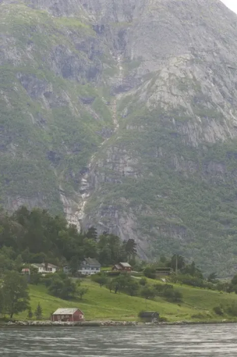 Framed Print : the magnificant Eidfjord valley church nesteld in the Hardanger Fjord