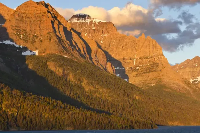 Framed Print : Mahtotopa and Little Chief Mountains looms over St Mary Lake at sunrise in Glacier National Park Framed Print : Mahtotopa and Little Chief Mountains looms over St Mary Lake at sunrise in Glacier National Park