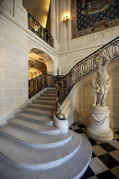 The main staircase of Musee Nissim de Camondo. Paris. France