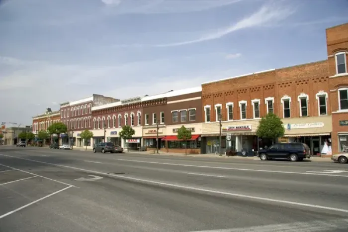 Framed Print : Main Street in Bryan, Ohio. ohio, northwest ohio, bryan, main street, town