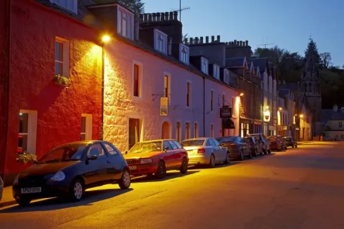 Framed Print : Main Street at dusk, Tobermory, Isle of Mull, Scotland, United Kingdom Framed Print : Main Street at dusk, Tobermory, Isle of Mull, Scotland, United Kingdom