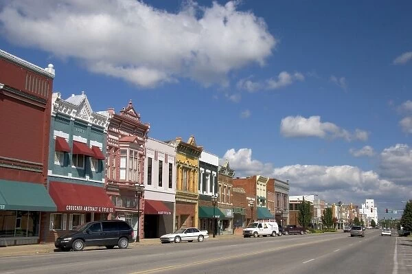 Main street with store front in Ottawa, Kansas