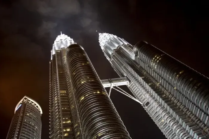 Framed Print : Malaysia. Kuala Lumpur. The night view of Petronas Twin Towers Framed Print : Malaysia. Kuala Lumpur. The night view of Petronas Twin Towers