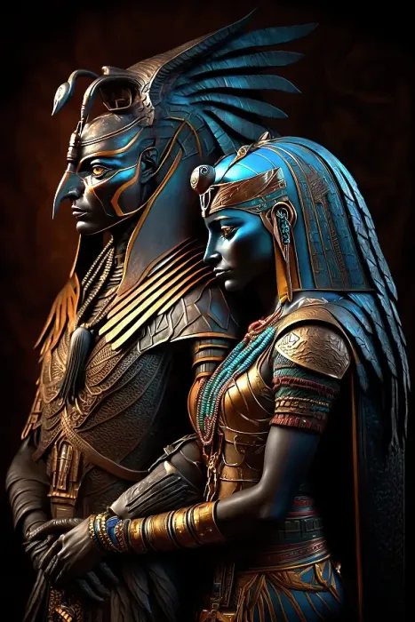 Framed Print : Male and female ancient Egyptian gods. ©Jim Zuckerman / Jaynes Gallery / DanitaDelimont.com (AI) Framed Print : Male and female ancient Egyptian gods. ©Jim Zuckerman / Jaynes Gallery / DanitaDelimont.com (AI)