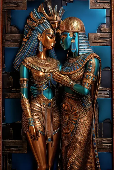 Framed Print : Male and female ancient Egyptian gods. ©Jim Zuckerman / Jaynes Gallery / DanitaDelimont.com (AI) Framed Print : Male and female ancient Egyptian gods. ©Jim Zuckerman / Jaynes Gallery / DanitaDelimont.com (AI)