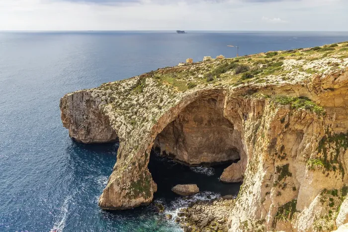 Framed Print : Malta. The Blue Grotto, seen from above Framed Print : Malta. The Blue Grotto, seen from above
