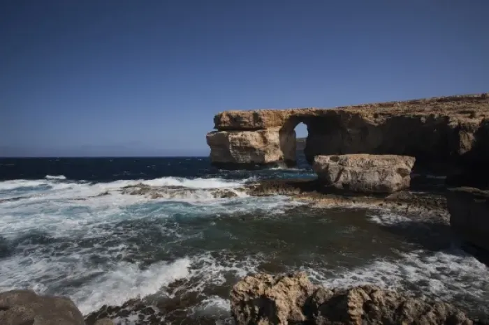 Framed Print : Malta, Gozo Island, Dwejra, Azure Window rock formation Framed Print : Malta, Gozo Island, Dwejra, Azure Window rock formation
