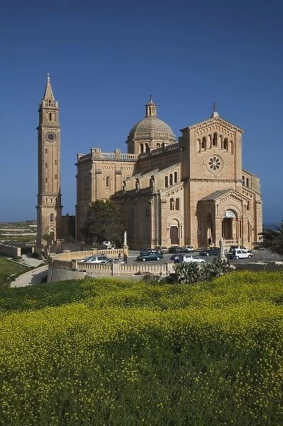 Malta, Gozo Island, Gharb, Basilica of Ta-Pinu, exterior, morning