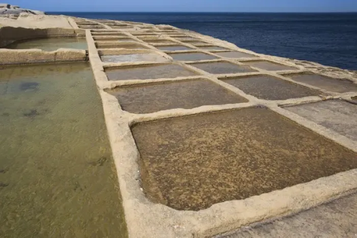 Framed Print : Malta, Gozo Island, Marsalform, salt pans carved into rocky coastline Framed Print : Malta, Gozo Island, Marsalform, salt pans carved into rocky coastline