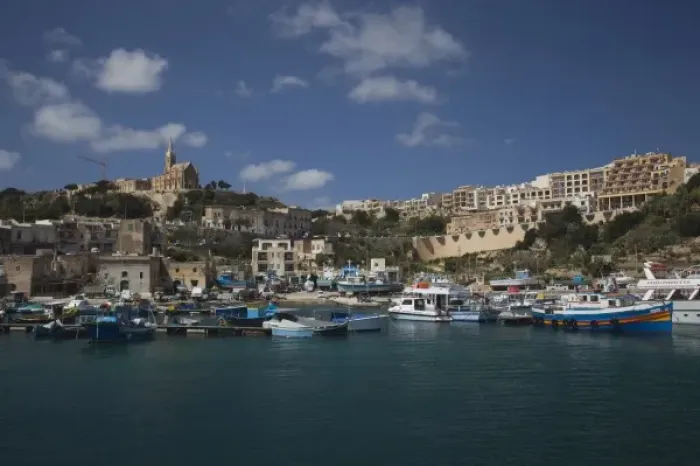 Framed Print : Malta, Gozo Island, Mgarr, Mgarr Harbor