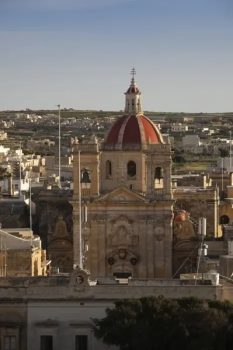 Framed Print : Malta, Gozo Island, Victoria-Rabat, elevated town view with Basilica of St. George Framed Print : Malta, Gozo Island, Victoria-Rabat, elevated town view with Basilica of St. George