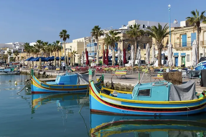 Framed Print : Malta, Marsaxlokk. Marsaxlokk harbor. Luzzijiet, plural of luzzu, colorful traditional Maltese fishing boats Framed Print : Malta, Marsaxlokk. Marsaxlokk harbor. Luzzijiet, plural of luzzu, colorful traditional Maltese fishing boats